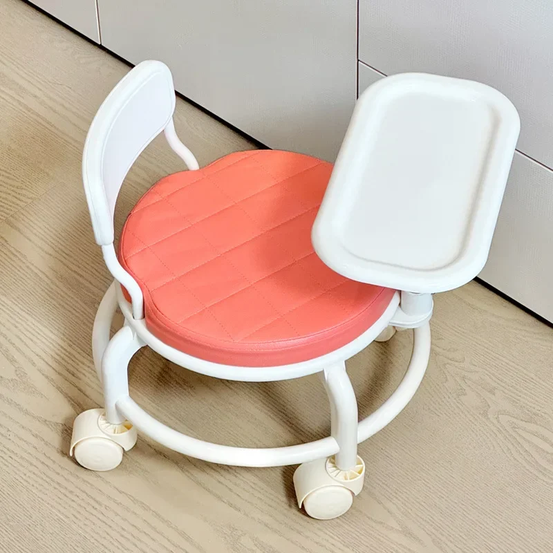 

Baby Dining Chair Wheel Stool Called Chair Household Multifunctional Plastic Backrest Dining Table Chair Internet Famous Stool