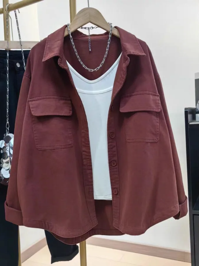 

Loose Women's Workwear irt Autumn New Sle Faionable Angora Red Oversize Slimming Versatile Open Cardigan Top Thin Outer...