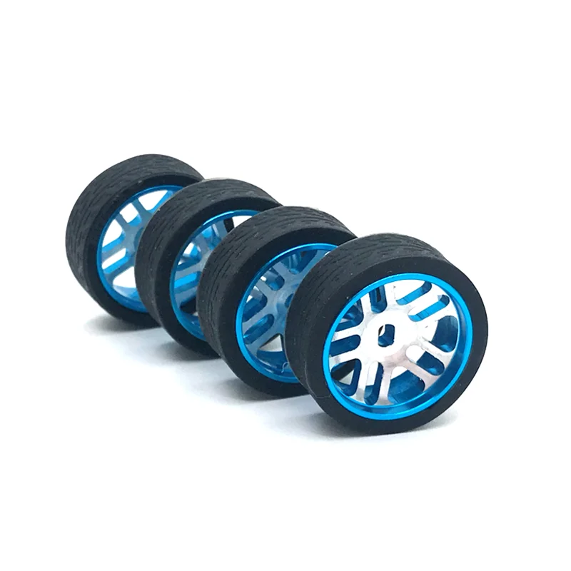 4pcs 24mm 1/28 Racing Tire Tyre Metal Wheel Rim for Wltoys 284131 K969 K979 K989 P929 Kyosho Mini-Z 1:28 RC Car Upgrade Parts