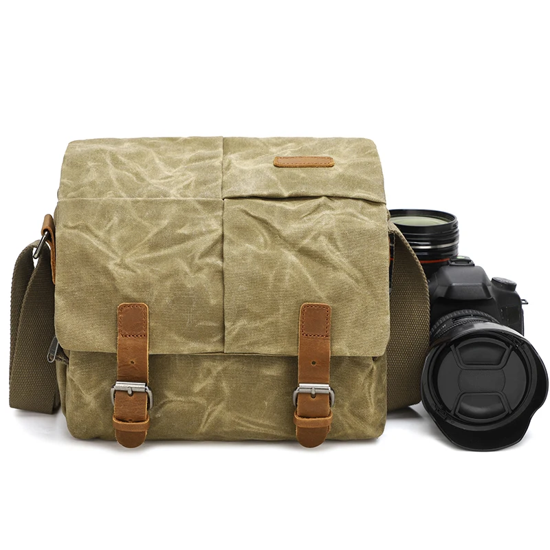QISEMIAN Camera Bag - Single Shoulder Photography Bag - Portable Digital Camera Storage Bag - Outdoor Camera Protection Bag