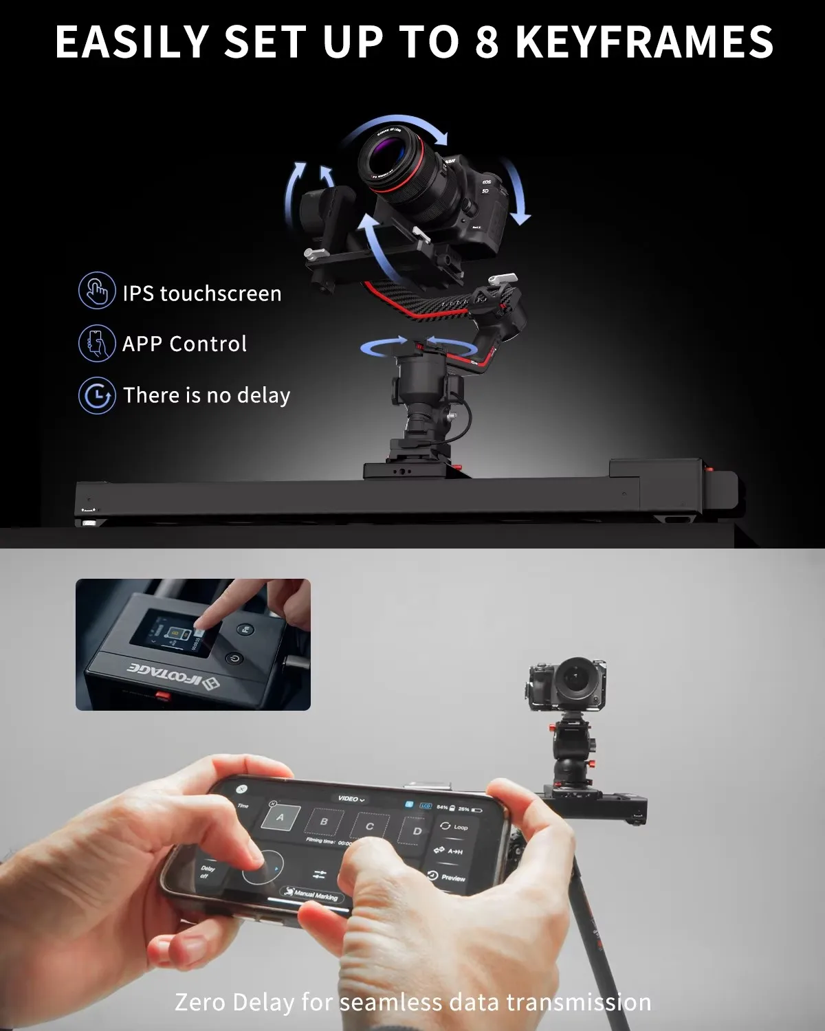 IFOOTAGE Shark Slider Nano II — 660 Mini Motorized Camera Long Version,Aluminum Alloy Dolly Track,Video Stabilizer Rail Panorama