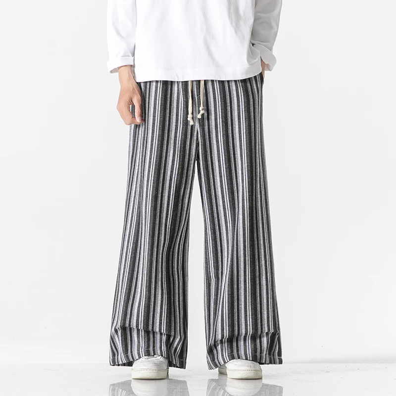 

Streetwear Mens Pants Street Style Side Stripe Wide-Leg Pants Male Casual Pants Loose Fashion Jogger Men Woman Sweatpants 5XL