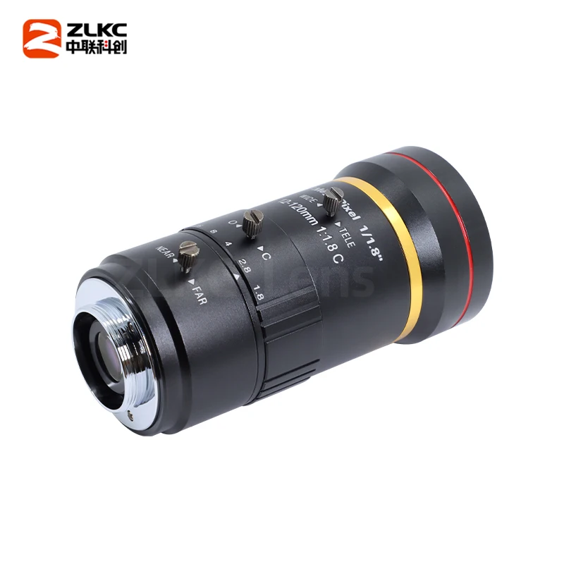 CCTV Lens 3.0MP 12-120mm Manual Zoom Lens F1.8 C-Mount Lens Suitable for Industrial Inspection Road Monitoring and Surveillance