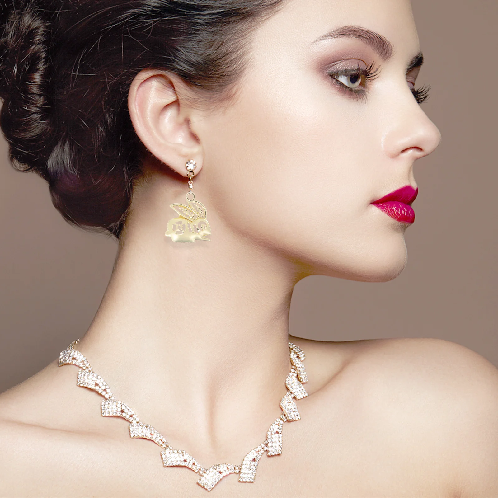 10Pcs Car Keychain Rabbit Charms Alloy DIY Jewelry Pendants Bracelet Necklace Accessories Alloy Rabbit Charms Necklace Charm