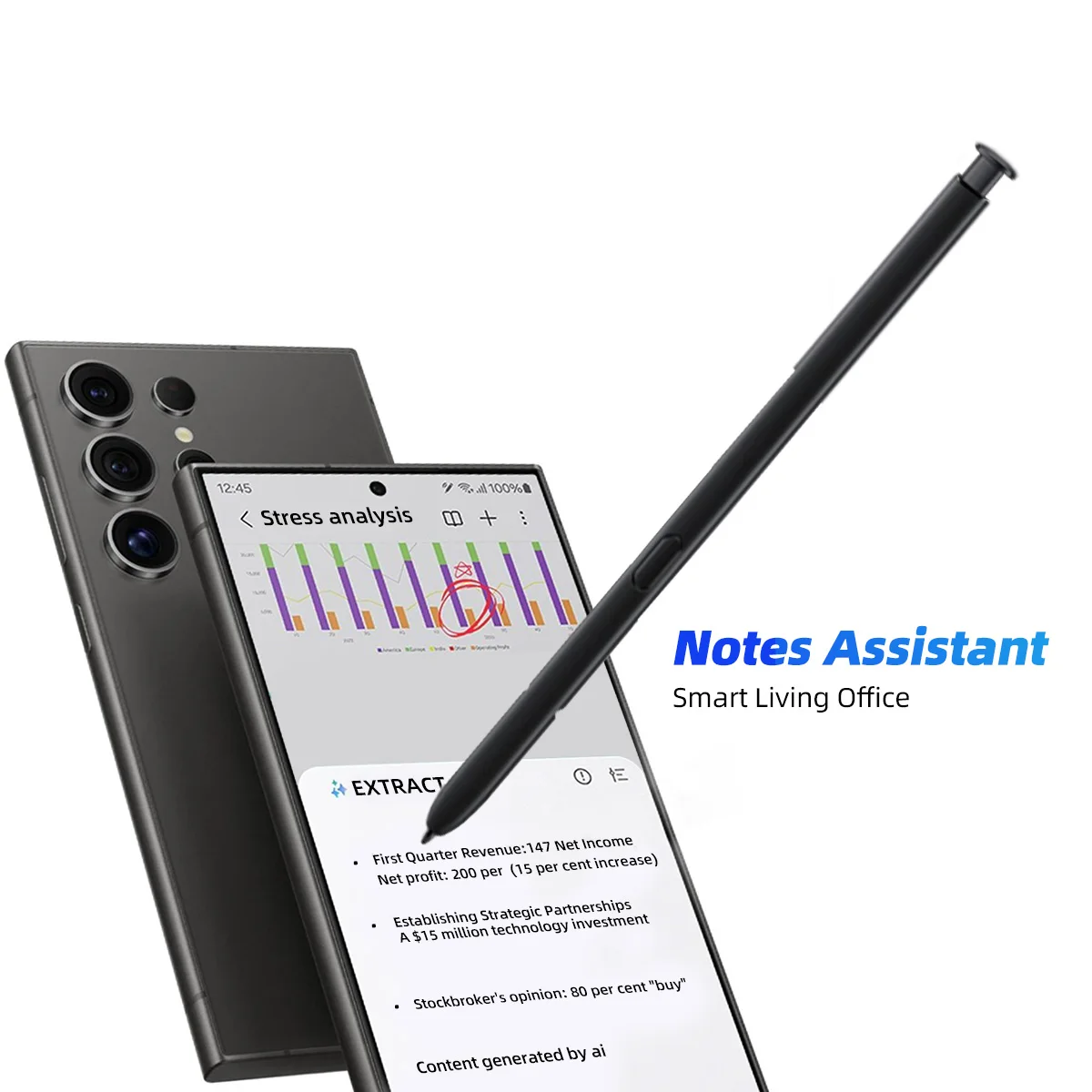 

Для Samsung Galaxy S24 Ultra Сменный стилус для сенсорного экрана без Bluetooth-совместимого S Pen Стилус для сенсорного экрана SPen