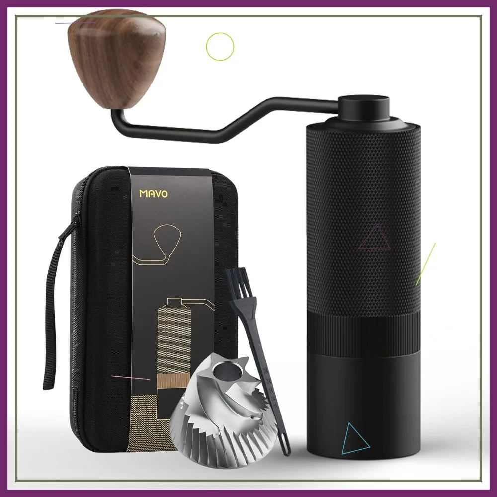 

Manual Coffee Grinder with CNC Stainless Steel Burr, Adjustable for French Press and Pour Over, 25g Capacity Black