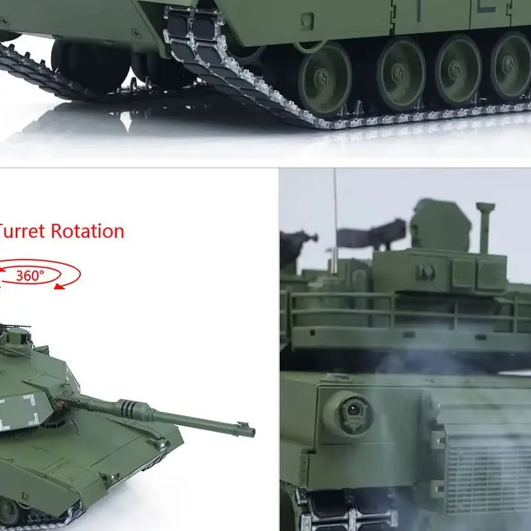1/16 توكان دبابة قتال التحكم عن بعد 3918 أبرامز M1A2 علبة التروس المعدنية 360 دوران برميل نكص الارتفاع الليزر تهدف الضوء #1