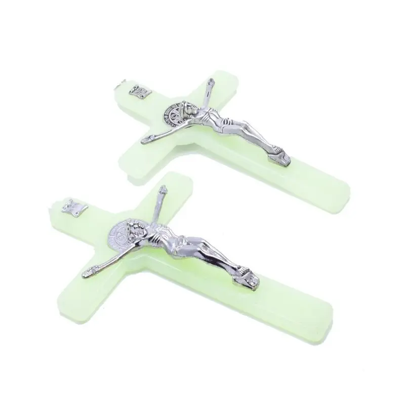 367A Plastic Luminous Metal for Cross Church Relics Jesus on the Stand for Cross Wall Crucifix