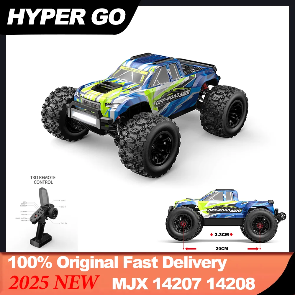 MJX HYPER GO MJX 14207 14208 1/14 RC سيارة 70KM/H فرش 4WD سباق السيارات الكهربائية على الطرق الوعرة شاحنة تعمل بجهاز التحكم عن بعد Rrift RC سيارات