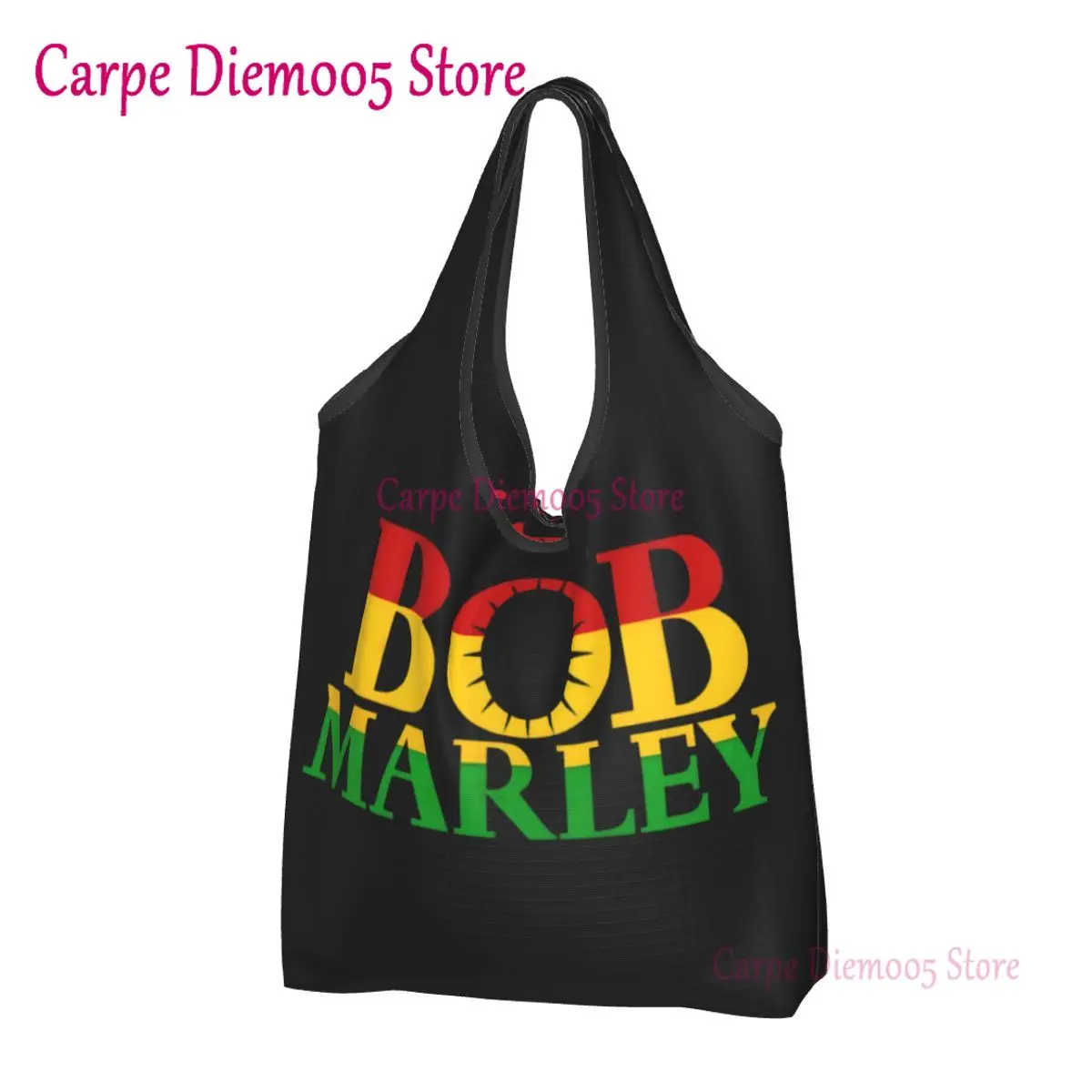 

Jamaica Singer Reggae Rock Bob Marleys Grocery Shopping Bags Cute Shopper Shoulder Tote Bags Large Capacity Portable Handbag