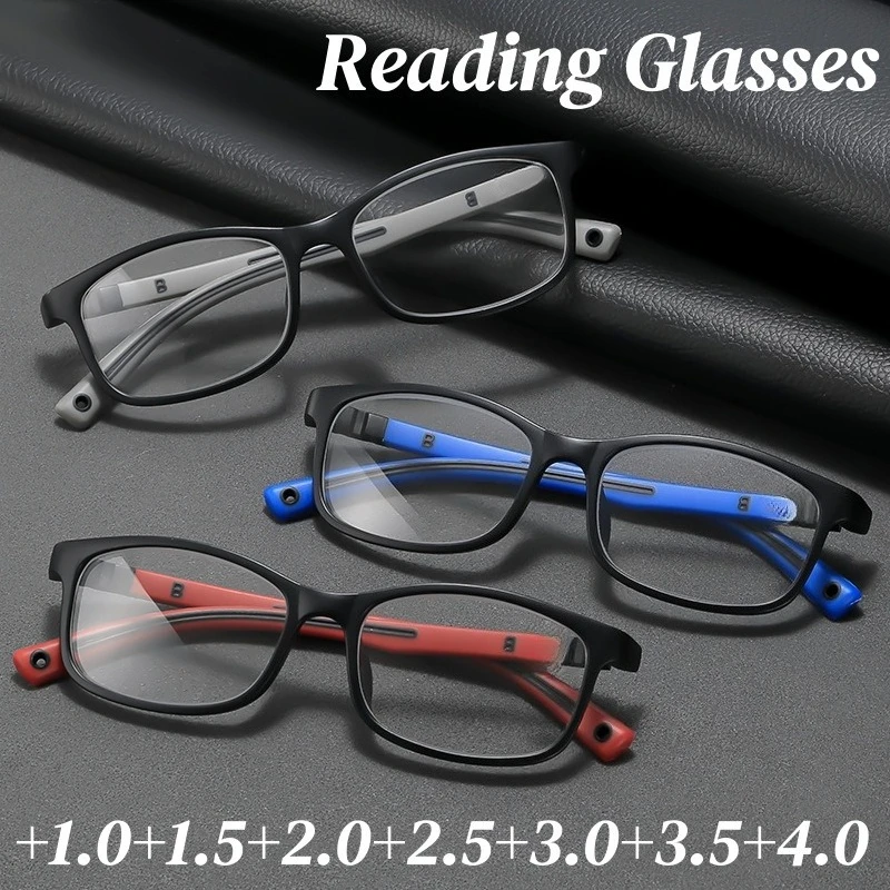 

3 Colors Anti Blue Light Reading Glasses New Ultra Light Square Frame Watch Mobile Phones Protective Eyes Far Sight Eyeglasses