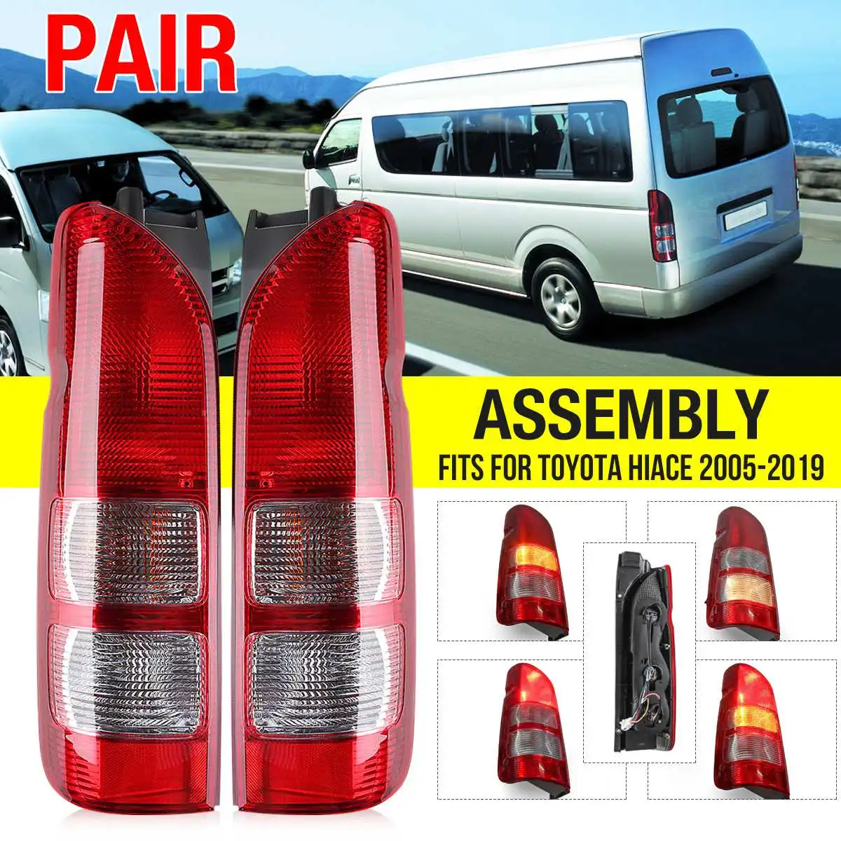 

Car Rear Halogen Tail Brake Light Lamp With Harness Signal For Toyota Hiace/Commuter 2005 2006 2007 2008 2009 10 2011 12 13 2014