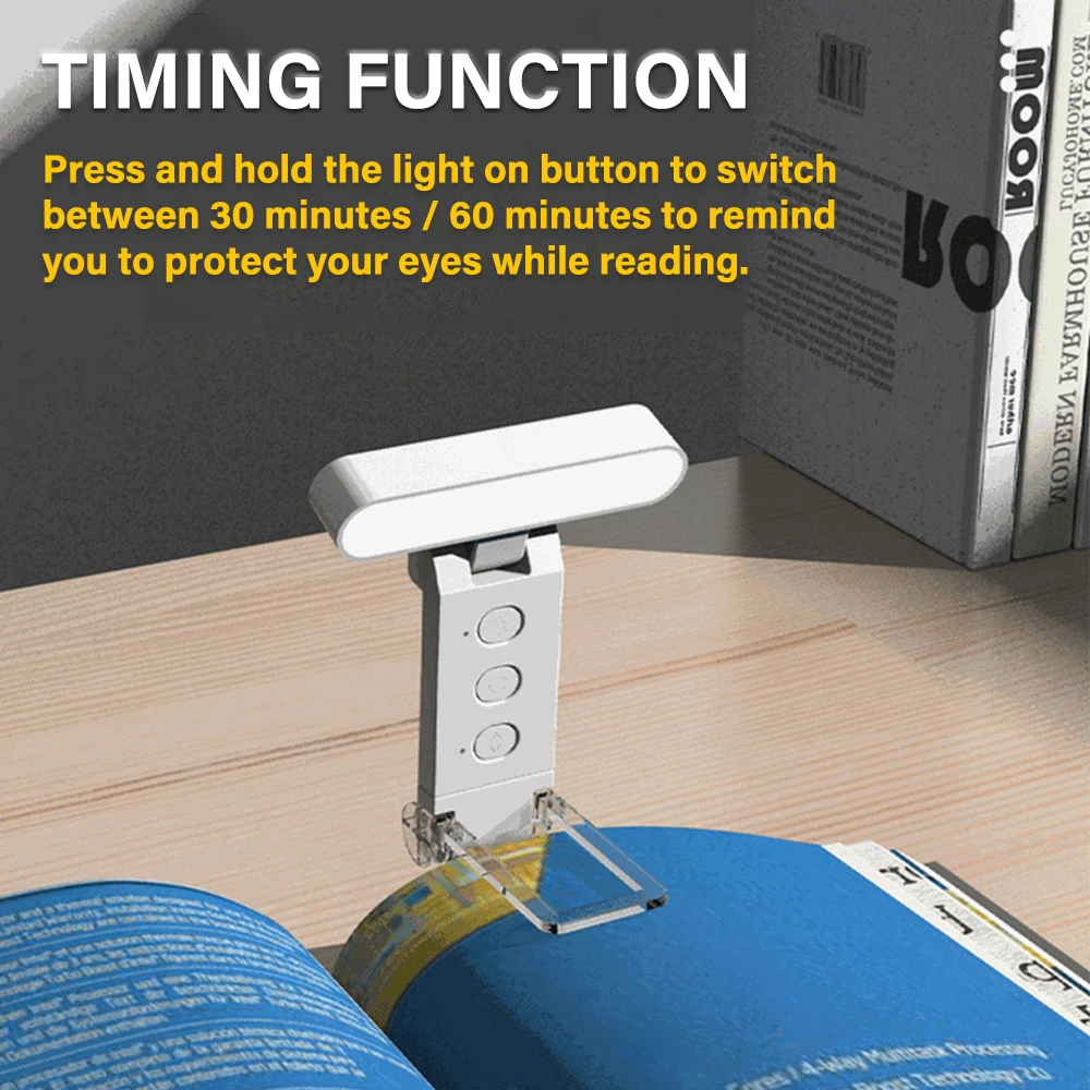 1PC USB rechargeable clip-on book light Desktop small reading light Portable night light for room decoration
