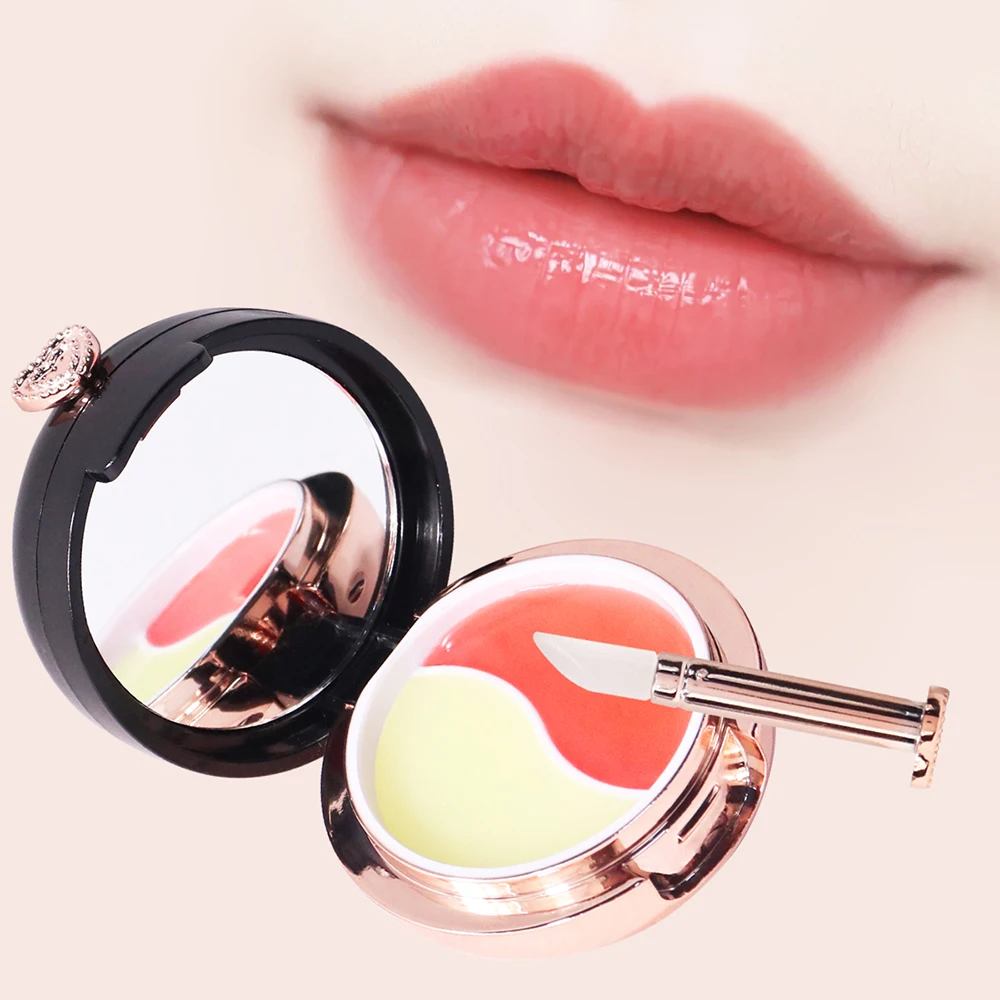 قناع شفاه مرطب مزدوج اللون، مناسب لجميع أنواع البشرة، يهتم الشفاه، ويقفل في الرطوبة ويحافظ على الإضاءة