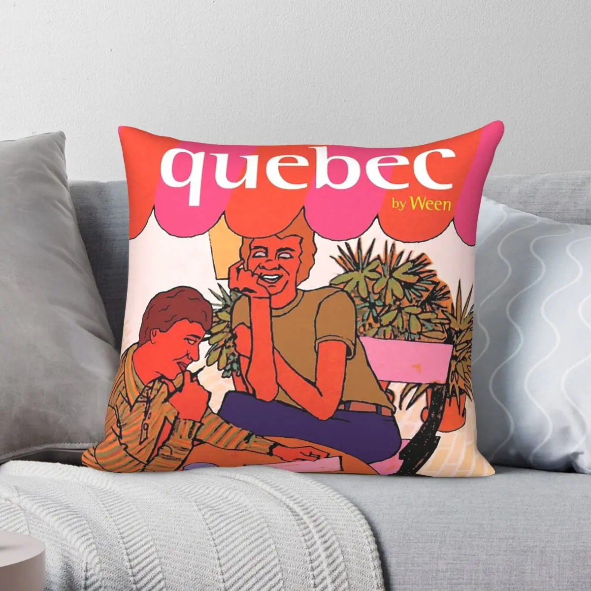 

WEEN Square Pillowcase Polyester Linen Velvet Printed Zip Decor Throw Pillow Case Car Cushion Case