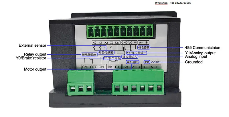 Frequency Converter Electric Inverter 1500W RS485 Add Motor Driver 0.75KW MCU Single Phase Input 220V 3-Phase Output 0.4KW 1.5KW