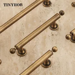 Light Luxury/Vintage Bronze Solid Brass Cabinet Knobs Round Ball Cupboard Handles Chrome Furniture Hardware Drawer Pull Silver