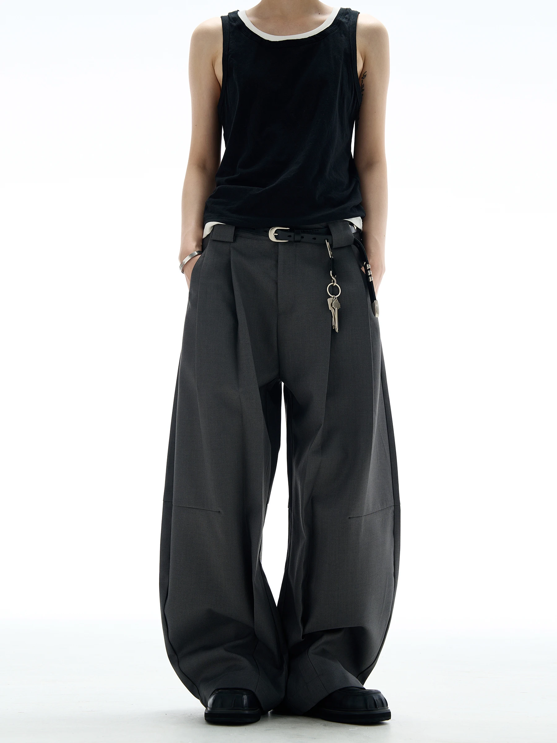 

Ретро брюки унисекс с высокой талией, широкими штанинами, прямым кроем, свободные, длиной в пол, струящиеся, в стиле кэжуал