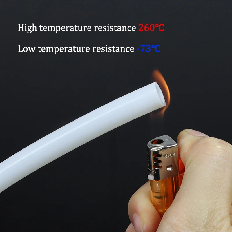 1 - 10 متر أنبوب PTFE أبيض 1 2 2.5 3 4 5 6 7 8 10 مللي متر ارتفاع درجة الحرارة معزول الطارد J-head الأنابيب الصلبة لأجزاء الطابعة ثلاثية الأبعاد 600 فولت