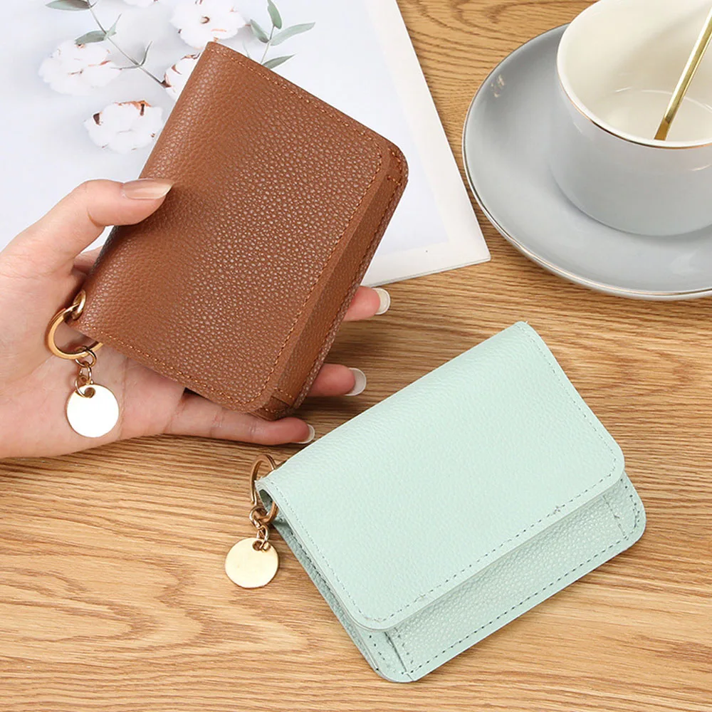 

Держатель для карт, кошелек из искусственной кожи против морщин, кошелек для монет, простой модный кошелек для офисного подарка, повседневная переноска