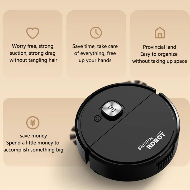 3-in-1 Low Noise Mini Sweeping Robot Intelligent Sweeping Integrated Fully Automatic Cleaning Sweeping Machine Appliance