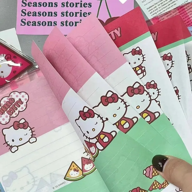 

Hello Kitty Anime Kawaii Sanrio Loosebook Stationery Cute Cartoon Children Ins School Diary Notebook Lovely Gifts for Kids