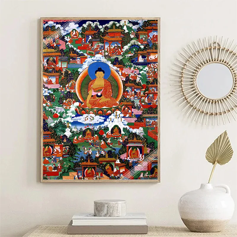 Buddhist Poster Bodhisattva Buddha Canvas Printing Posters Buddhist Wall Art  Decoration Painting For Home Room  Art Decoration