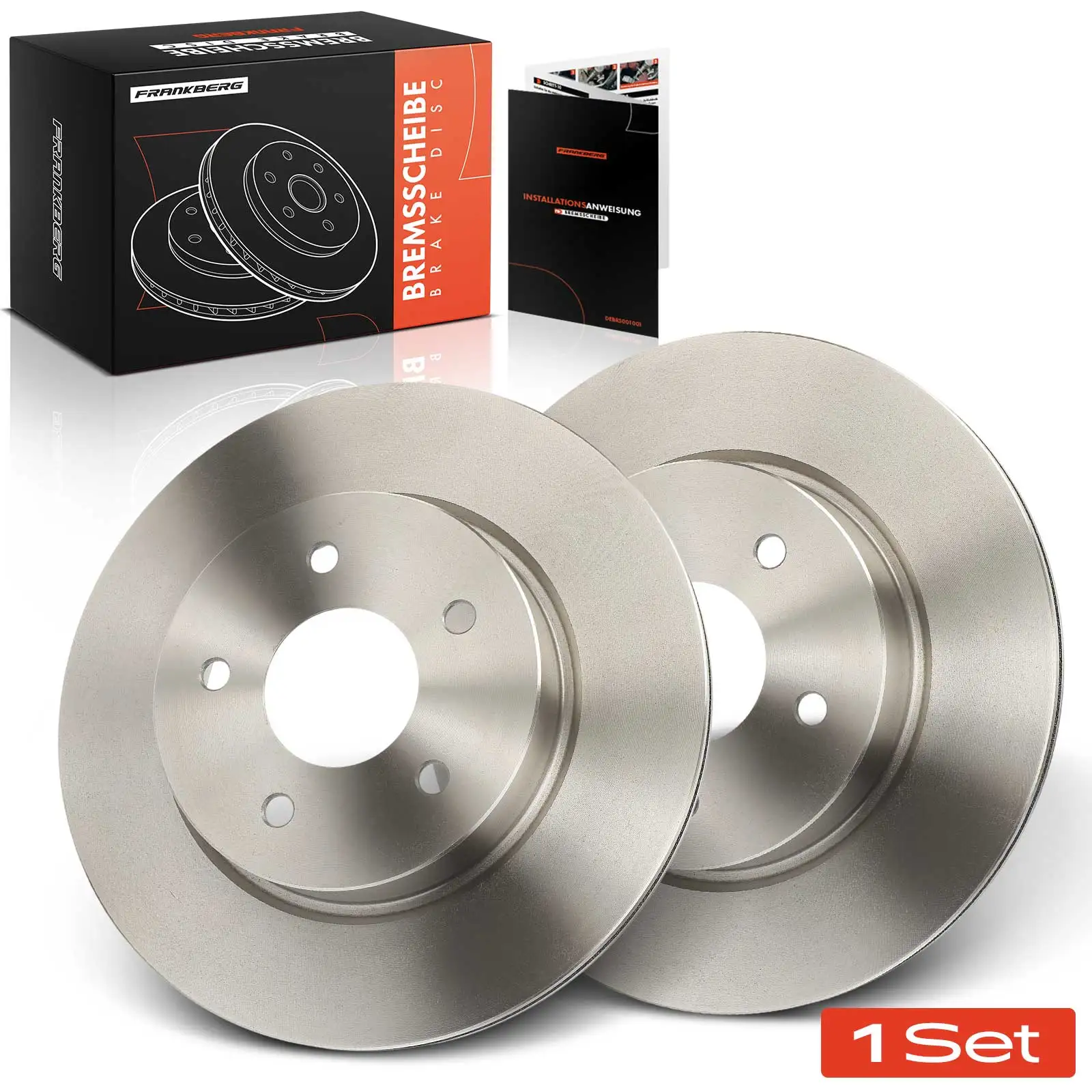 Frankberg 2x Bremsscheiben Hinterachse für Nissan Leaf X-Trail ZE1 Renault Koleos II Bj ab 2014 432064423R 432064CE0A D32064CE0A
