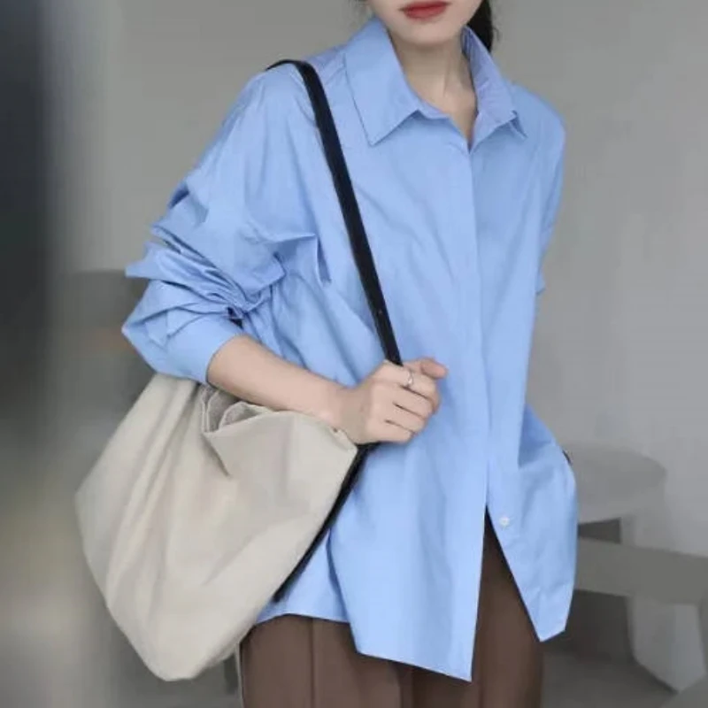 Women Long Sleeve Business Shirt Wrinkle Resistant Button Invisible Tops High End Spring Autumn Women Workwear Clothing D0165