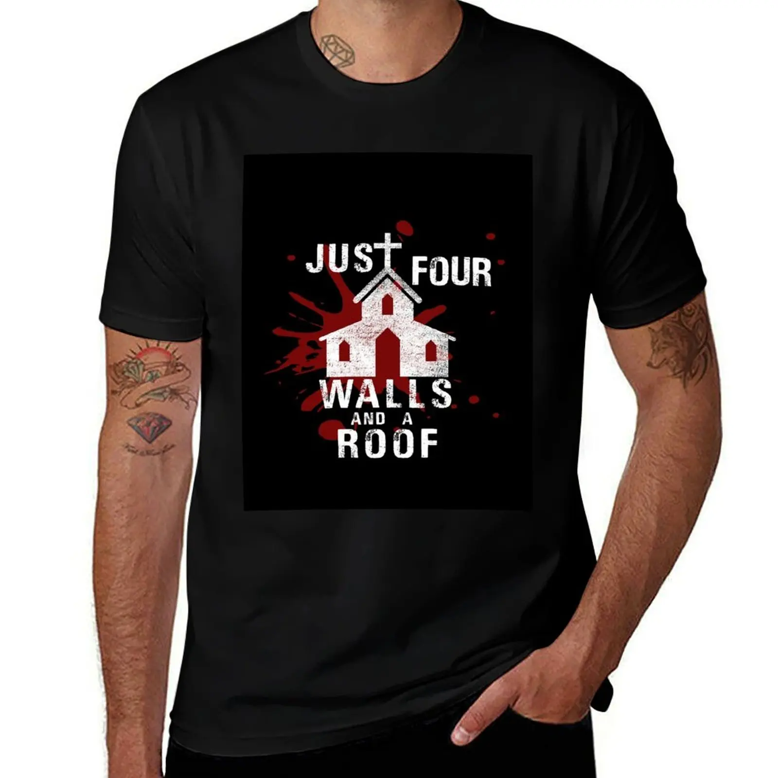 Walking Dead Four Walls and a Roof T-Shirt custom shirt cute tops Men's t-shirt