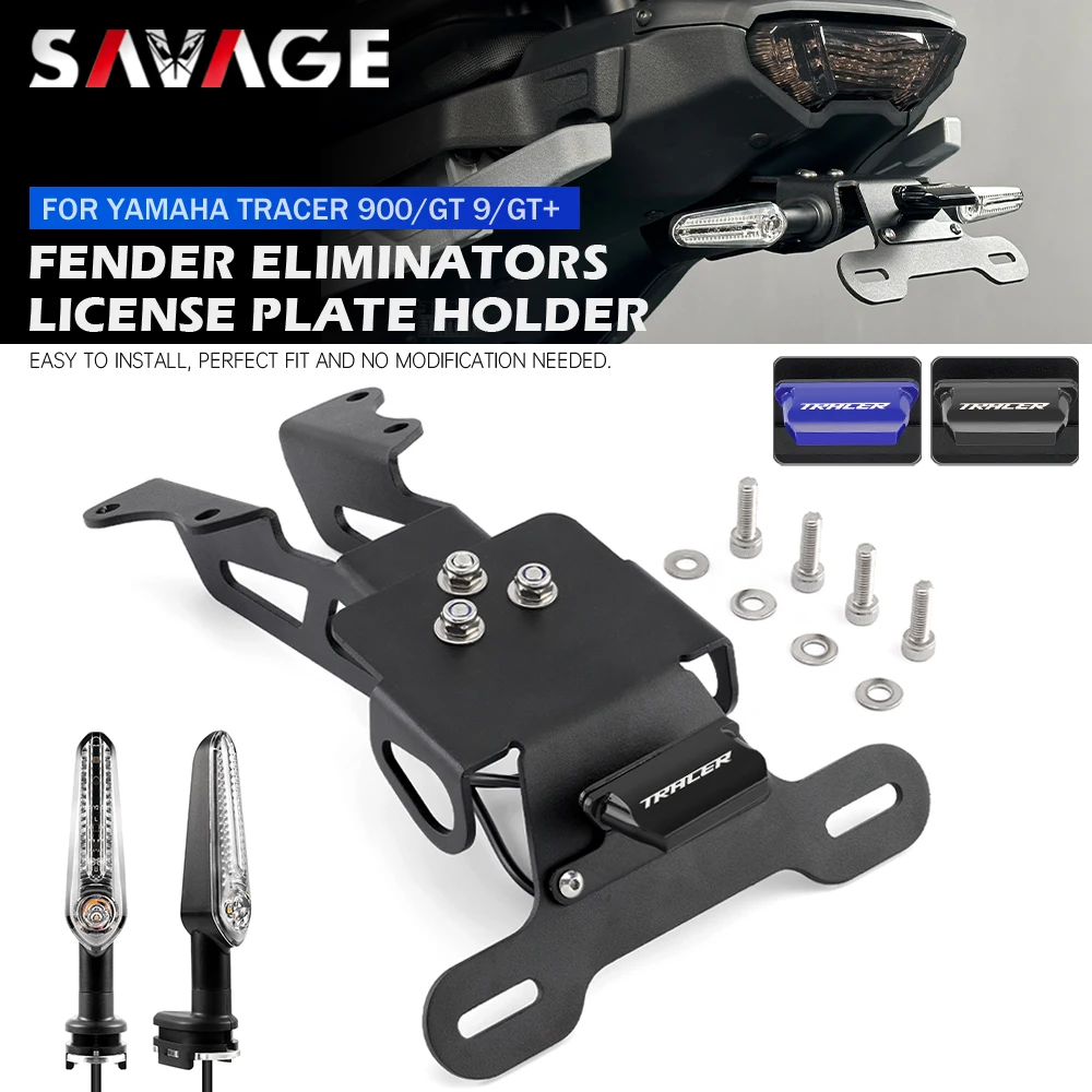 Support De Plaque Moto Kit d'éliminateur de Garde-Boue arrière Bien rangé, Support de Plaque d'immatriculation en Aluminium for Moto for Yamaha YZF R15 R150 2008 – 2023 Support Plaque Moto