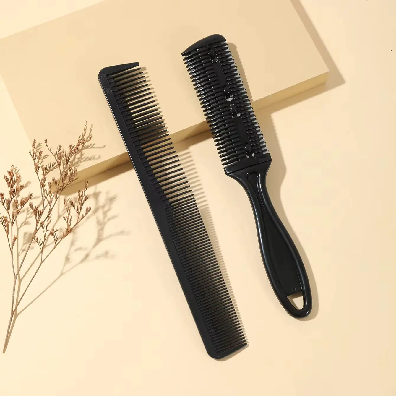 2-teiliges Kammset, Farscherkamm, doppelseitiger Kamm, professionelle Friseurwerkzeuge für Haarschmuck
