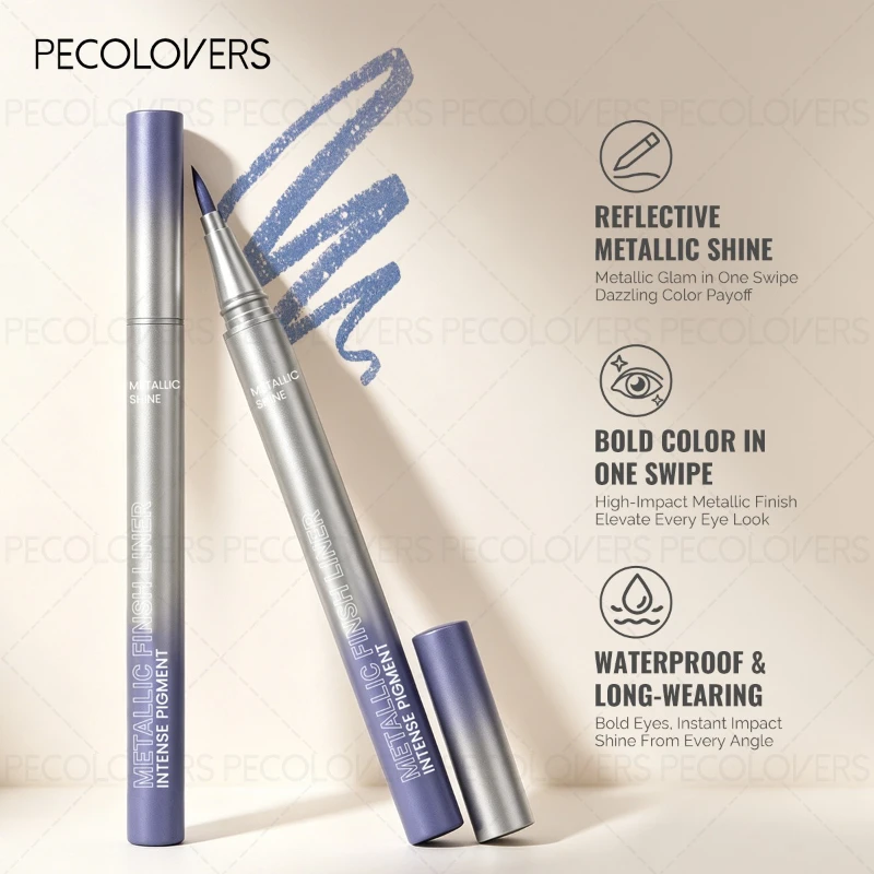 8PCS Multi Color Liquid Eyeliner Pen Set, Metallic Appearance, High Color Payoff, Long Wearing, Fine Tip Design, Rich Shades, Eye Makeup Pens, For Daily & Holiday Makeup