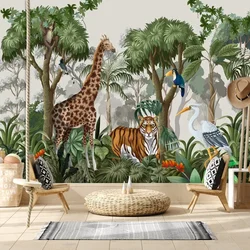 Peel and Stick sfondi 3d opzionali per pareti della camera da letto bambini Baby Cartoon Safari Animal TV Contact Wall Papers pannelli per la decorazione della casa