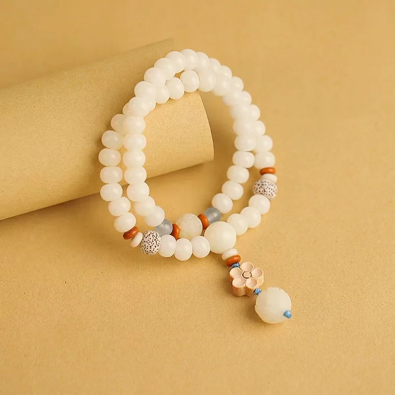 Tian White Jade Bodhi Bracelet Men's Bodhi Root Beads Amusement Article Bracelet Women's Couple Accessories Beads Original Seed