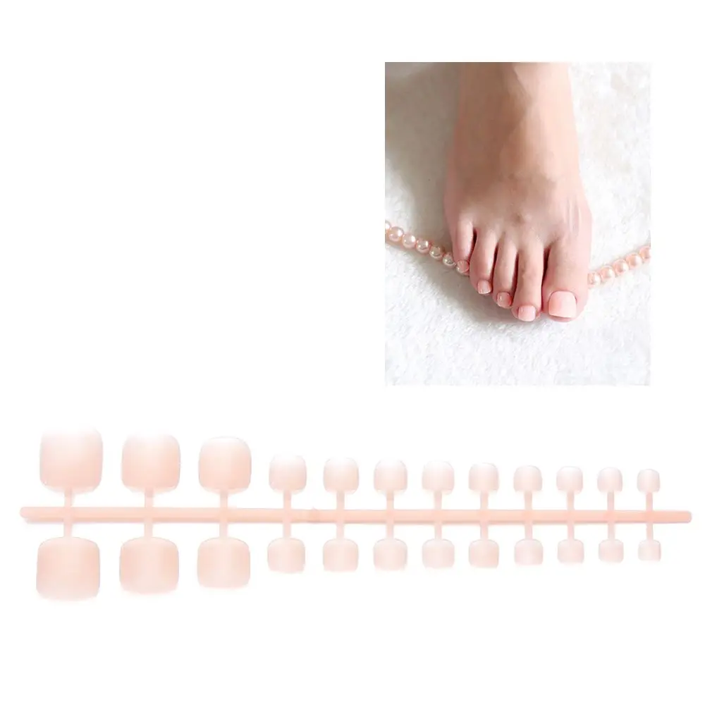 French style Soft Pure Colour Fake Sticker Tip Patch Extensions Toe False Nail