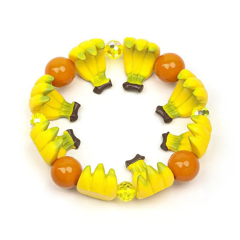 Niedliches 3D-Simulations-Harz-Frucht-Charm-Armband mit Kunstperlen- und Strassdetails für den täglichen Gebrauch, Partys und den Sommer-Strandurlaub. – Detail 9