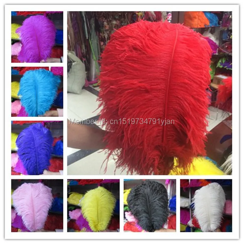 Wholesale quality 10pcs perfect bright color natural ostrich feathers 16-18 inches / 40-45 cm variety of color options. Wedding