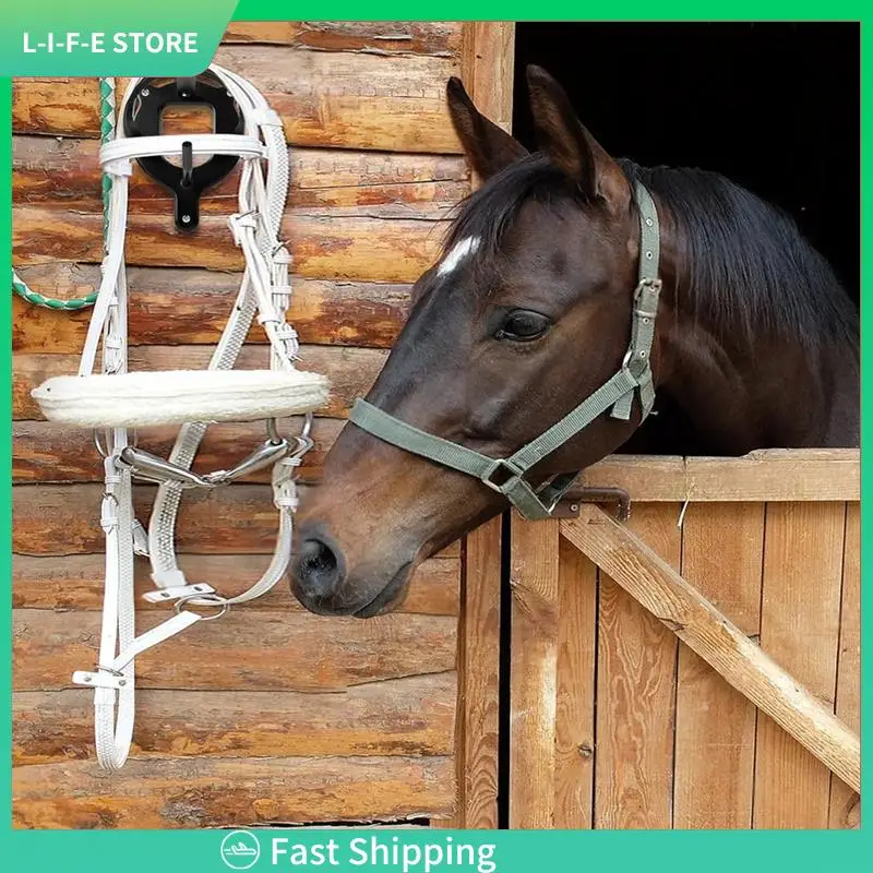 

4Pcs Horse Bridle Rack Metal Bridle Hooks With Tubes And Screw Wall Mounted Horse Barn Supplies-AA98
