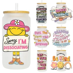 Positive Vibes Sorry I'm Dissociation UV DTF Transfers Stickers Decals For Libbey Cold Cups Mugs Tumbler Waterproof DIY Craft