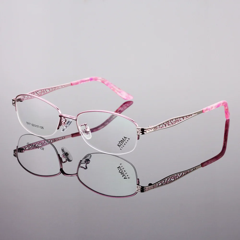 TGCYEYO Elegant Half Rimless Eyeglasses Frame Optical Prescription Semi-Rim Glasses Spectacle Frame For Women's Eyewear Female