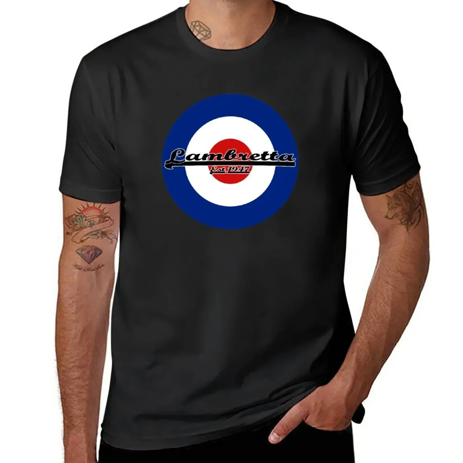 Team Lambretta Target TShirt plain Aesthetic clothing graphics mens Short Sleeve Cotton New Arrival Round Collar Outfits fashion