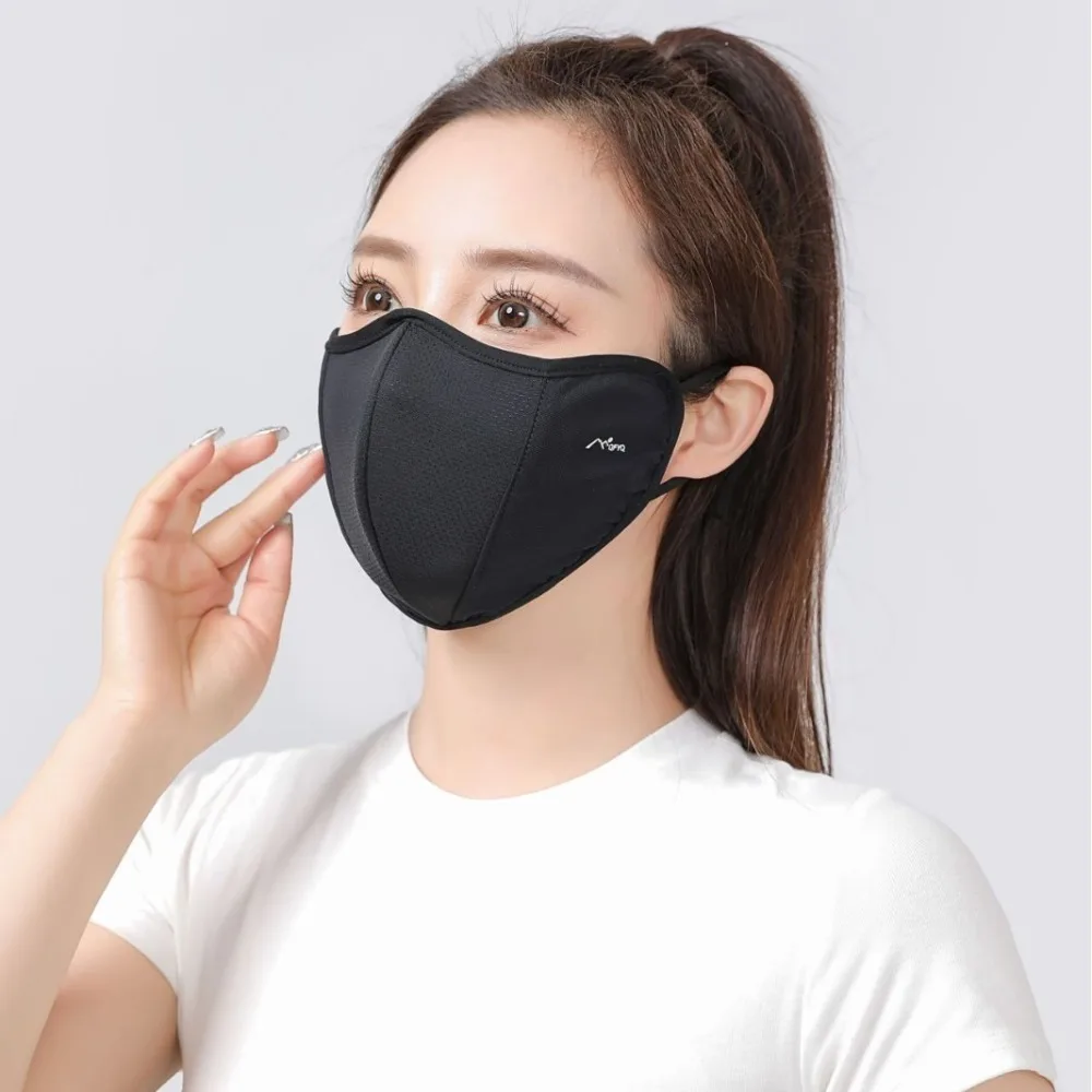 

New Breathable Ice Silk Mask Anti-UV Dustproof Sunscreen Mask Washable Mesh Face Cover Scarf Outdoor Sports