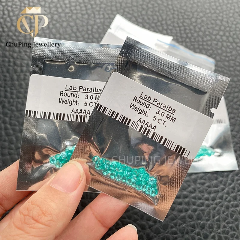 Wholesale Lab Grown Paraiba 5A Grade Round Shape Small Size 0.8-3.0mm Loose Stones YAG Synthetic Paraiba for Jewelry Making