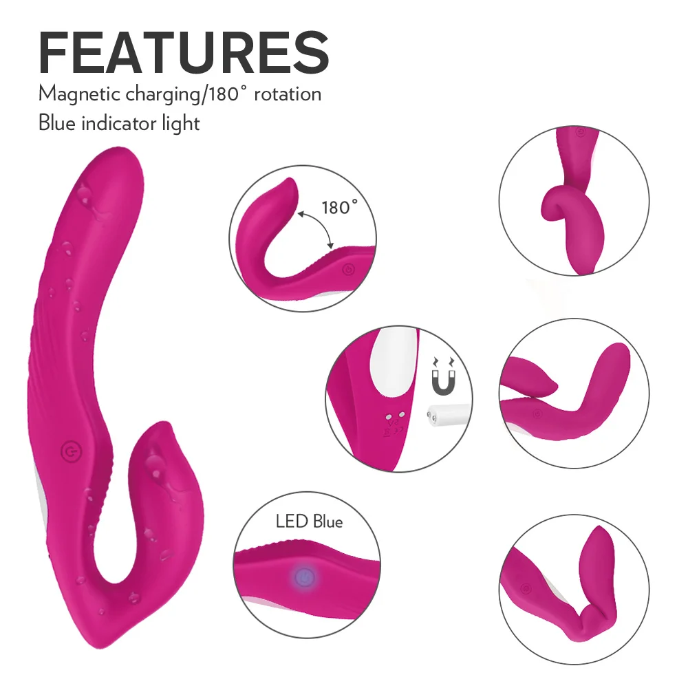 9 Speeds Strap-on Double Heads Dildo Vibrators for Women Couple Exotic Accessories Vagina Prostate Massager Adult Sex Toys