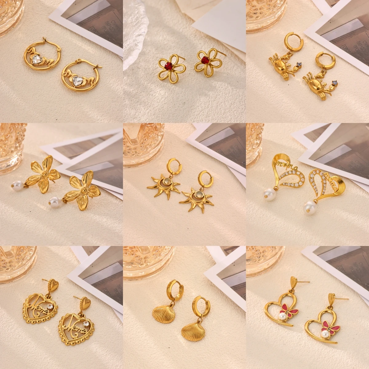 Elegante Ohrringe mit herzförmigen Tropfen aus Imitationsperlen, Damen, goldfarben, Kupfer, Zirkonia, hängende Ohrstecker, ästhetischer Schmuck, Geschenk für Mutter – Detail 11