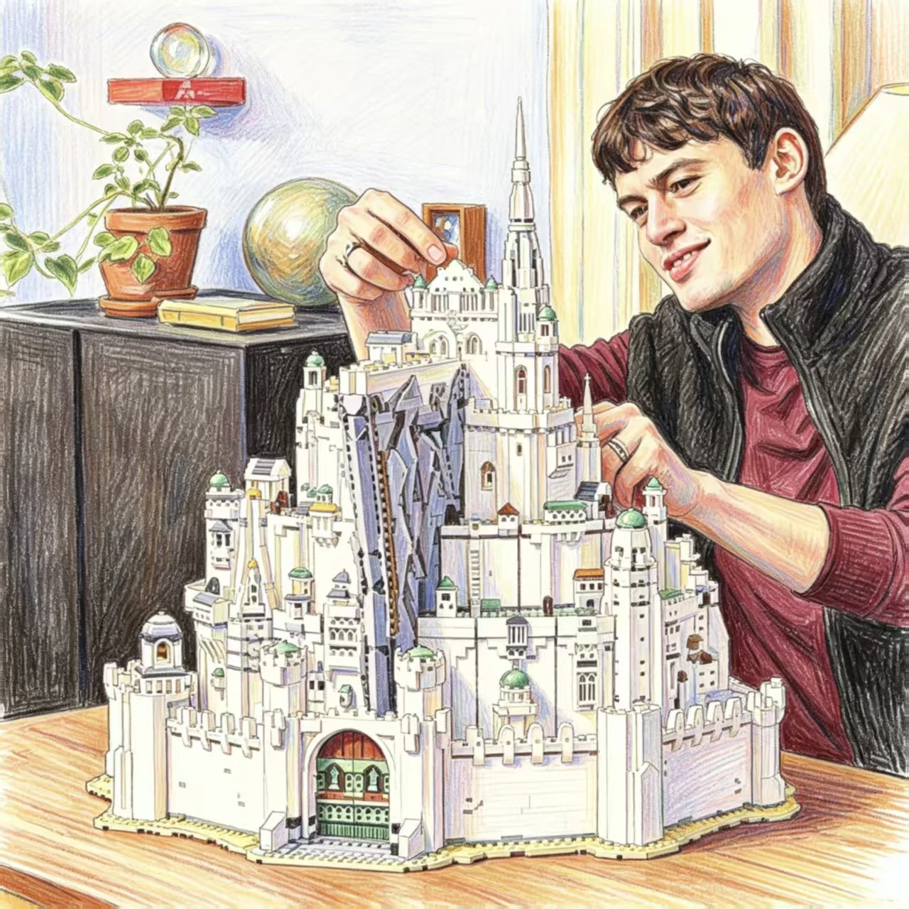 Nouveau Blocs de Construction Château Blanc Mystique 3D (8278 pièces) - Modèle de Puzzle Populaire 2026 pour Ornement ou Cadeau d'Anniversaire