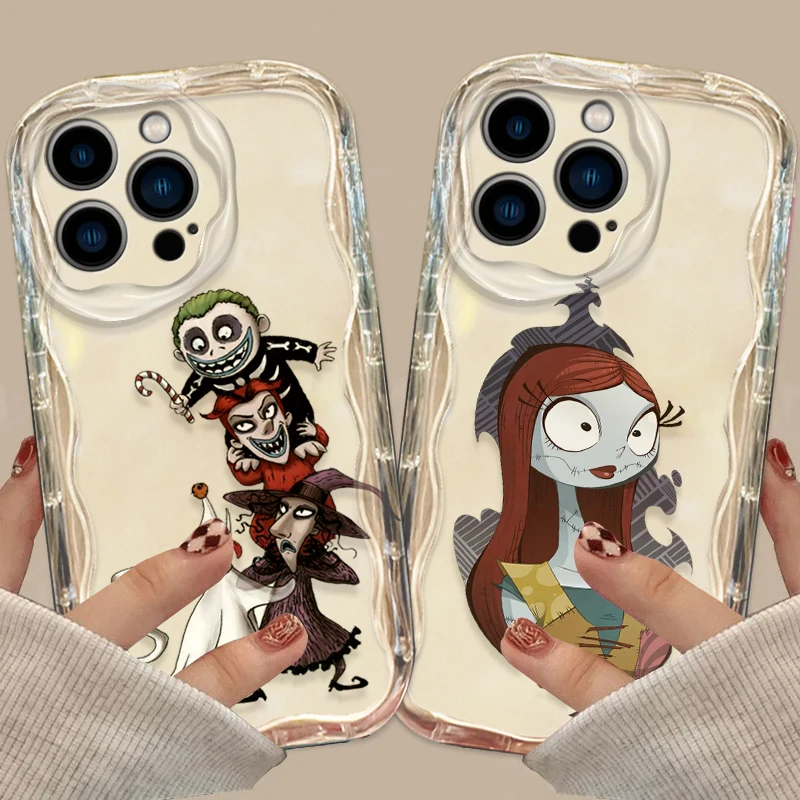 The Nightmare Before Christmas Cover For Apple iPhone 15 14 13 12 11 Pro X XR XS Max Plus 8 7 Plus SE Wave Oil Phone Case