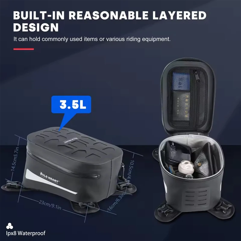 Motorcycle Tank Bag Universal Lightweight Saddle Front Bag Travel Luggage Storage Toolbox Mobile phone navigation bag