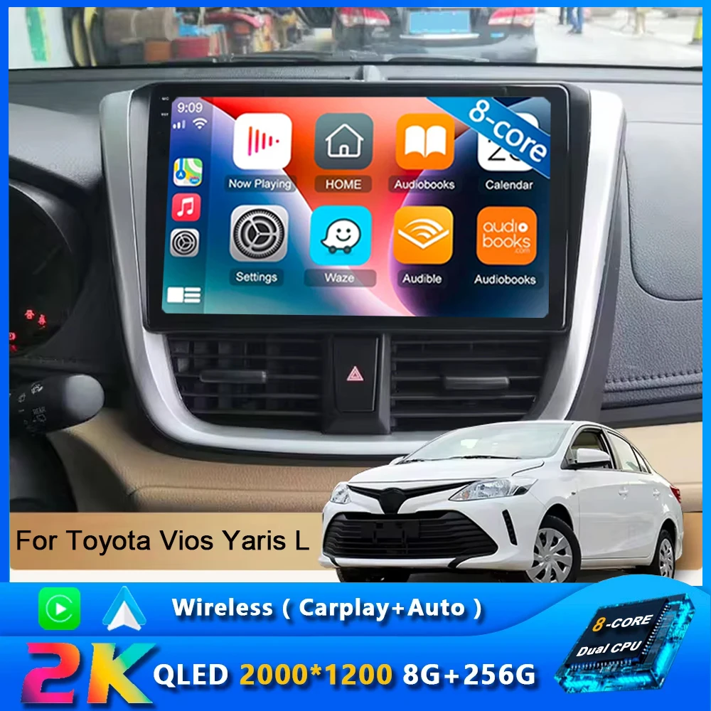 

Автомагнитола на Android 14 для Toyota Vios Yaris L 2016 - 2019 с GPS-навигацией и RDS мультимедийным видеоплеером, 2Din, 2din, DVD, 4G, Wi-Fi